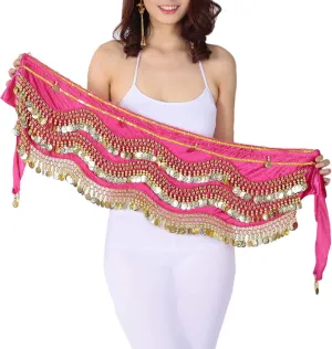 Lauthen.S 248 Coins Belly Dance Hip Scarf Tribal Belt Halloween Gypsy Costume Accessory