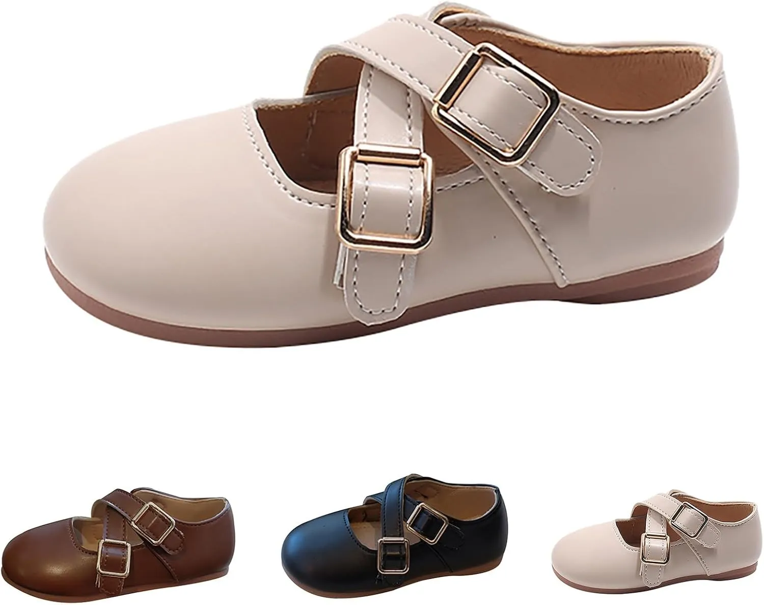 Little Girls Mary Jane School Uniform Shoes Buckle Strap Dress Flats Moccasins Toddler Princess Girls Dress Shoes
