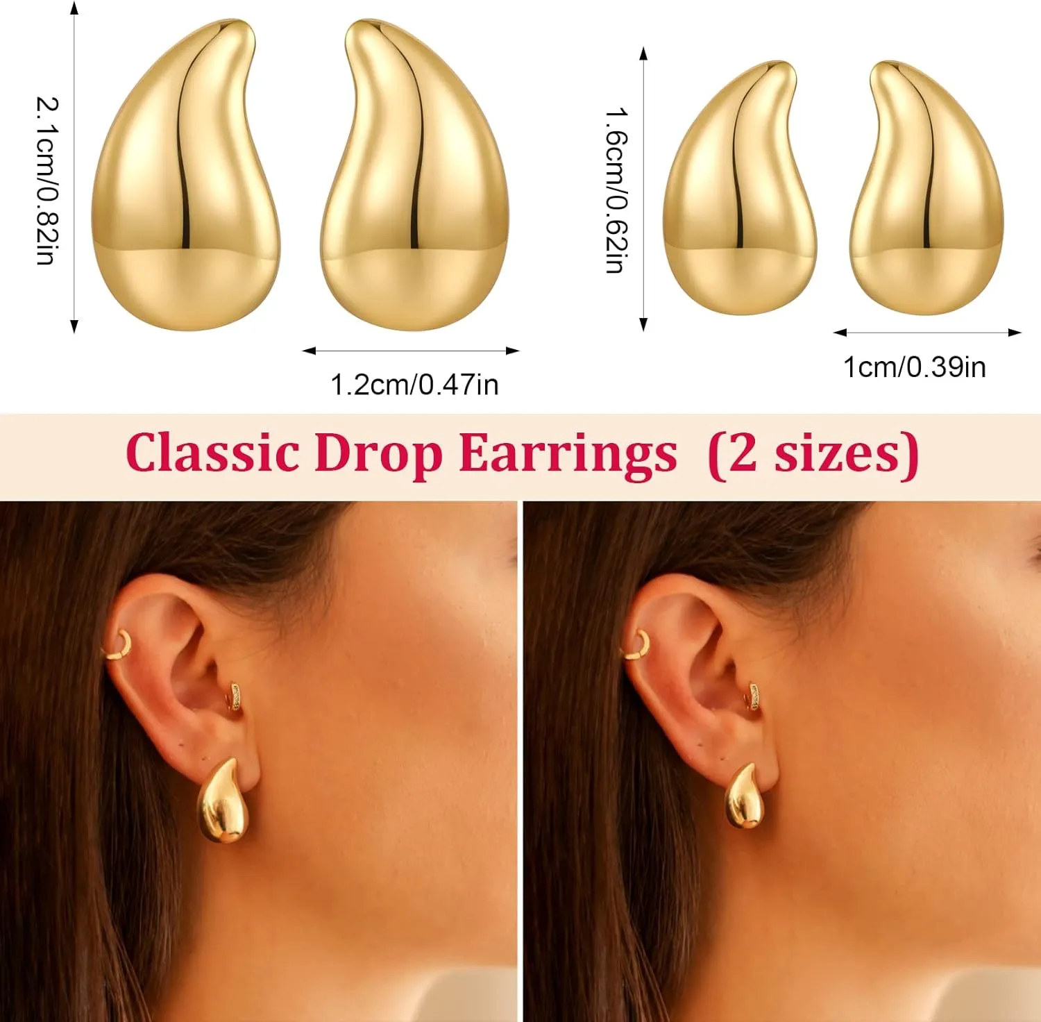 MUYAN Small Drop Earrings for Women Polished Tear Drop Earrings Fashion Jewelry