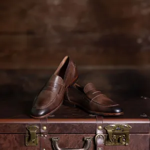 Naples Penny Loafers in Brown Leather