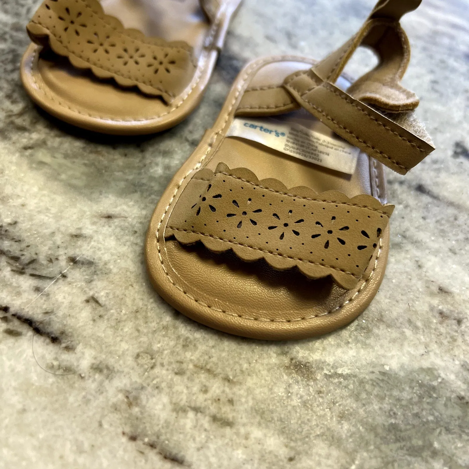 NWOT Carter's Brown Summer Sandals Size 0-3 Months