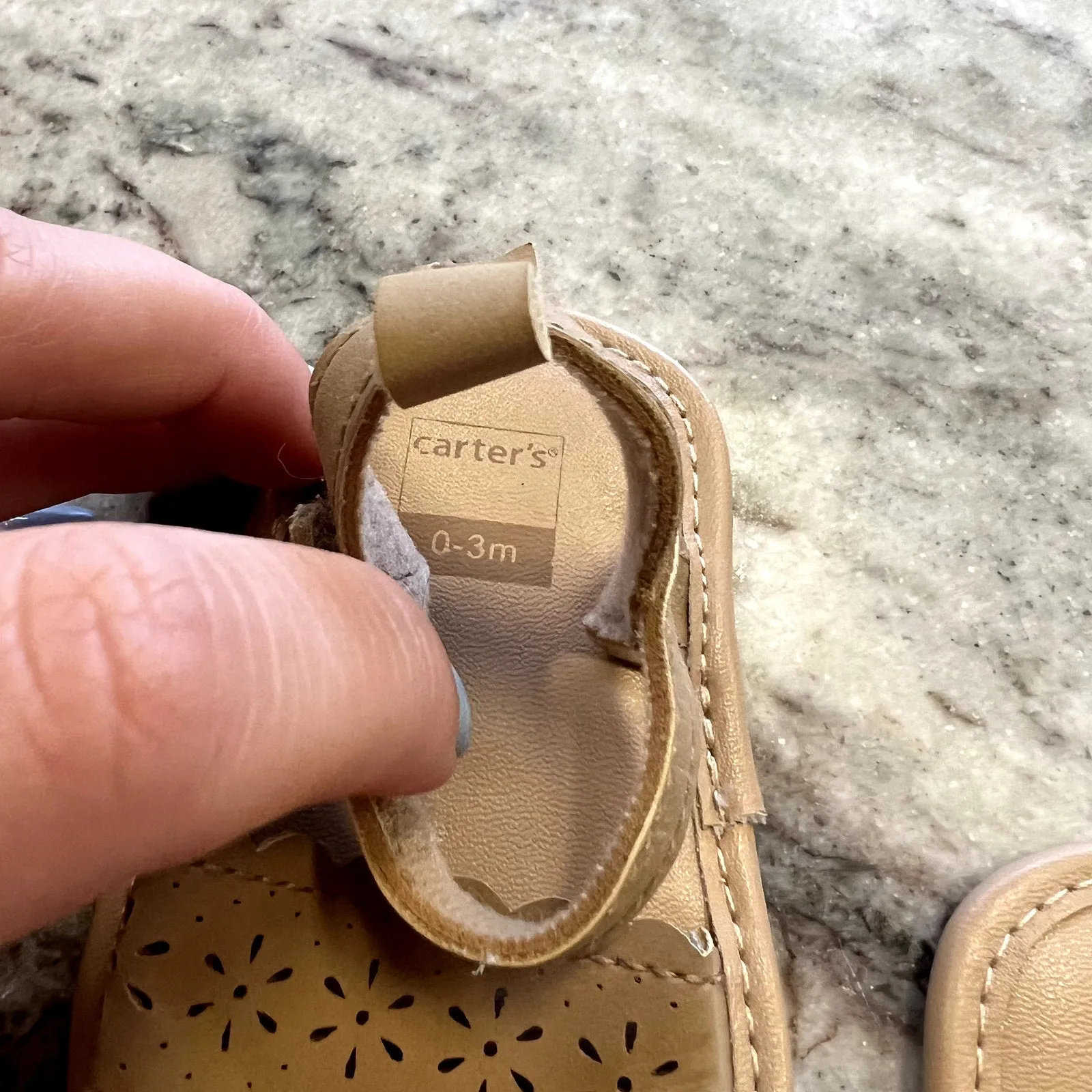 NWOT Carter's Brown Summer Sandals Size 0-3 Months