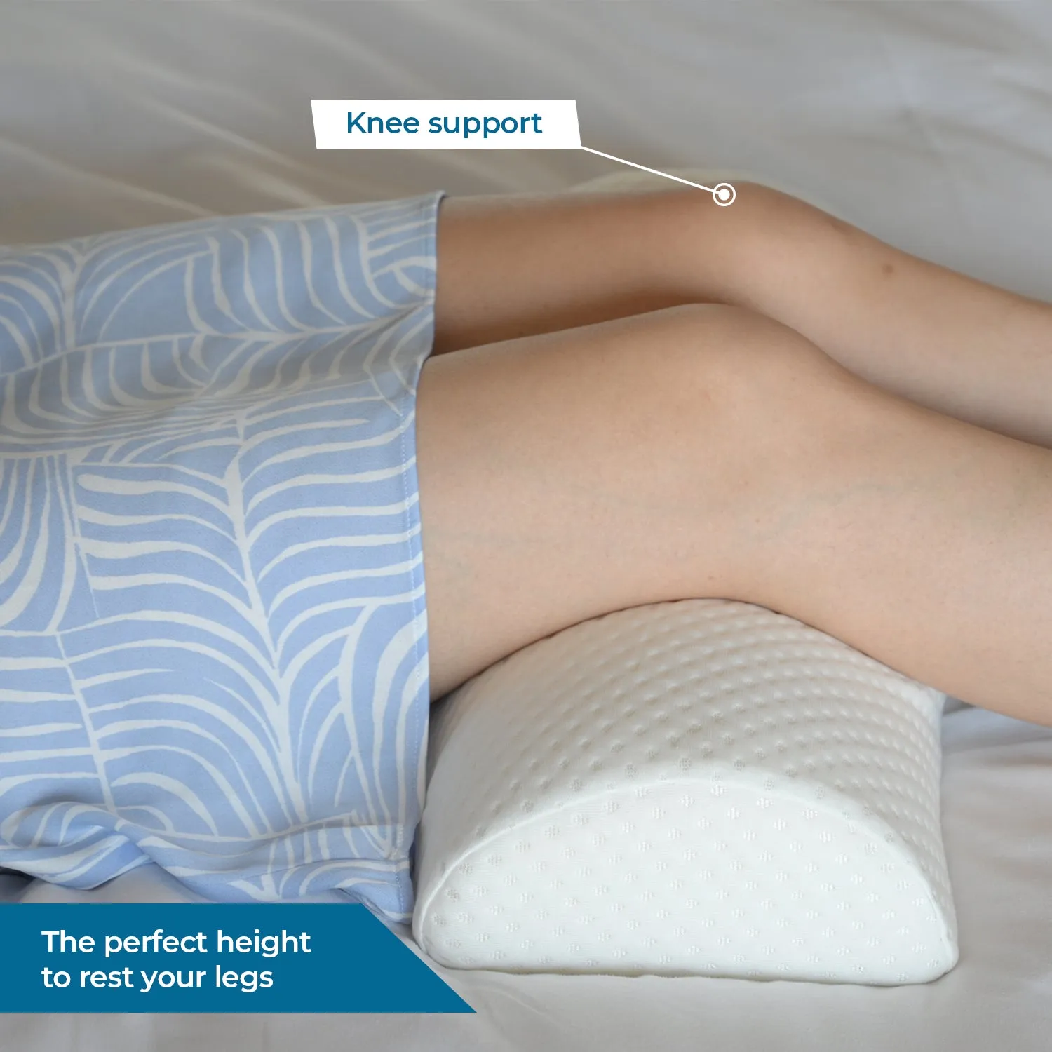Orthopedic Memory Foam Knee & Leg Support Half-Moon Pillow