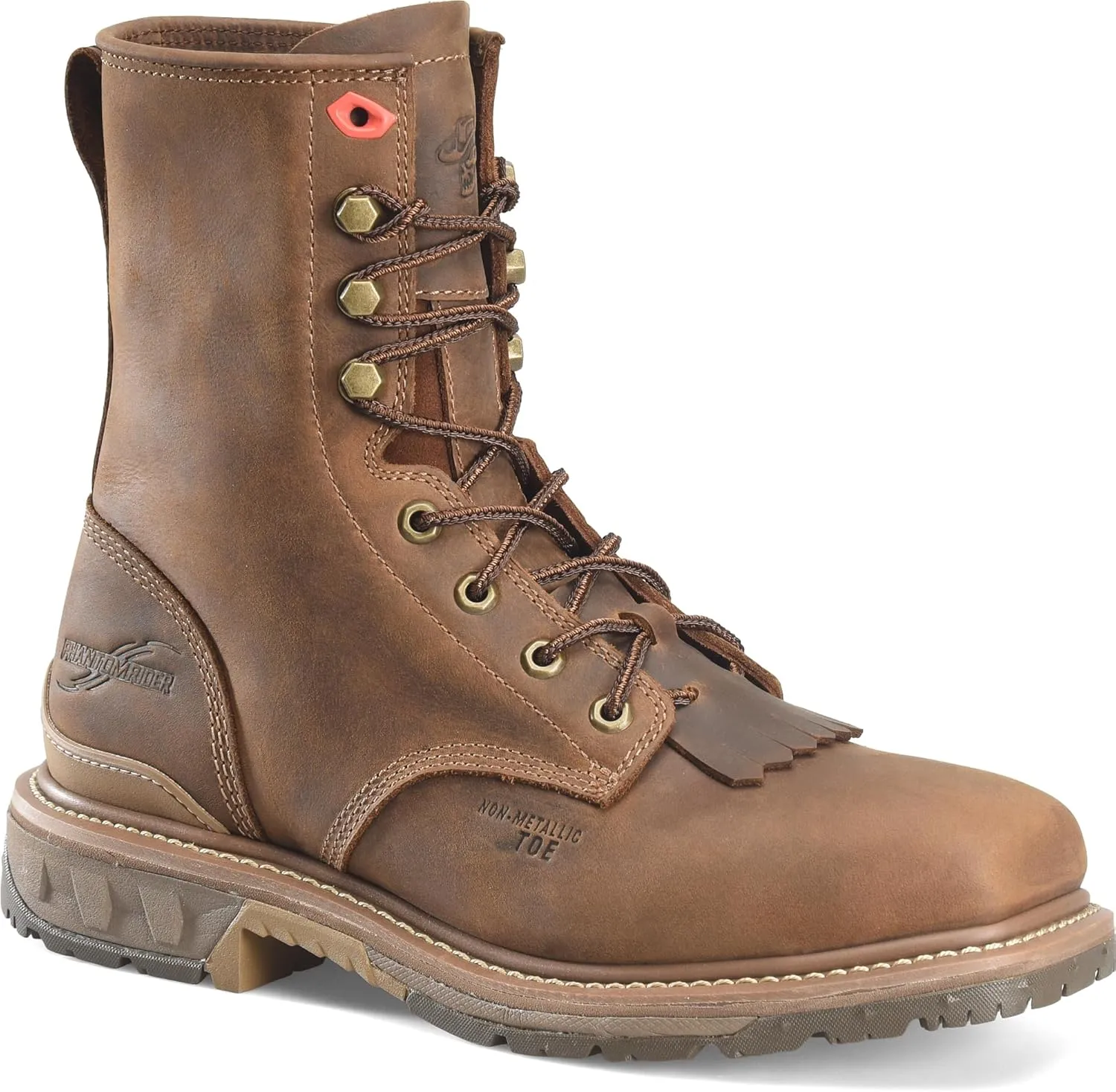PHANTOM RIDER Men's Dailor 8 Wide Square Composite Toe Lacer Work Boots with Dual-Density Comfort Footbed & Oil- and Slip-Resistant Outsole, Brown - 11 D