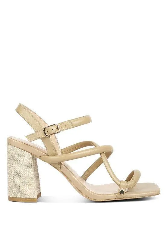 Rag & Co. Artha Open Square Toe Block Heel Sandals
