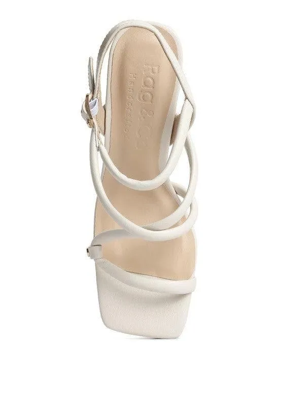 Rag & Co. Artha Open Square Toe Block Heel Sandals