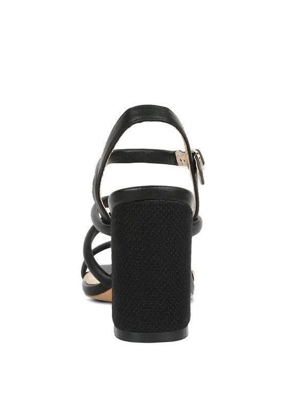 Rag & Co. Artha Open Square Toe Block Heel Sandals