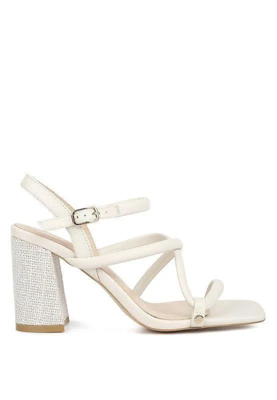 Rag & Co. Artha Open Square Toe Block Heel Sandals