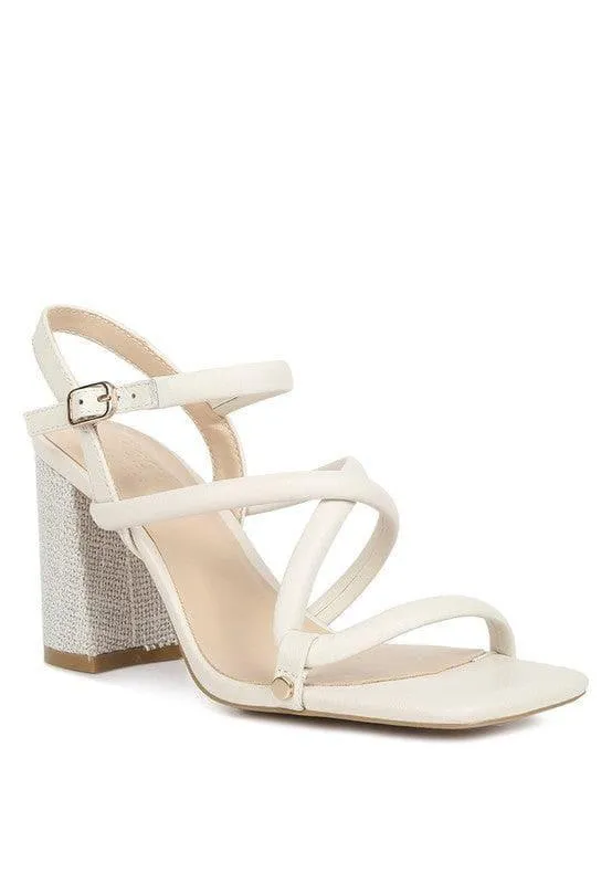 Rag & Co. Artha Open Square Toe Block Heel Sandals