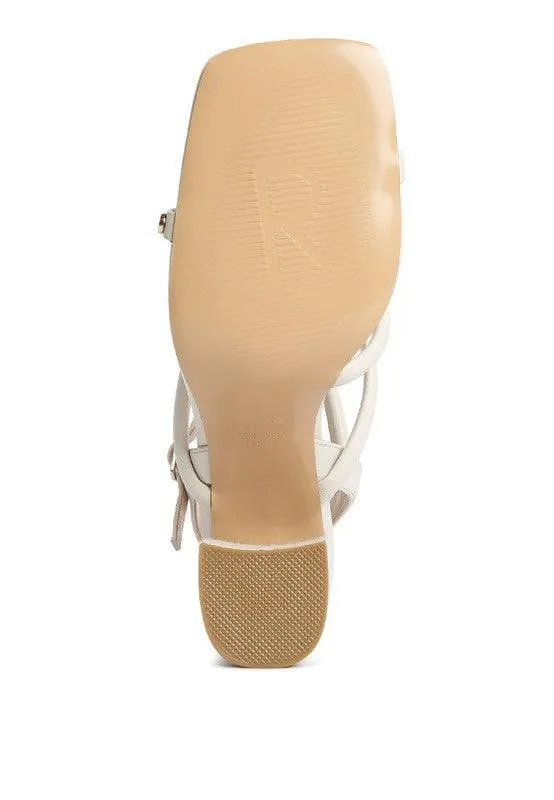 Rag & Co. Artha Open Square Toe Block Heel Sandals