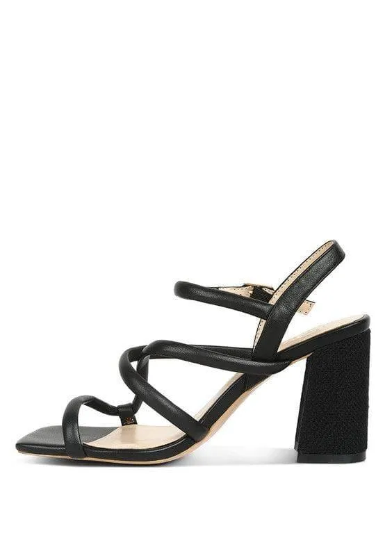 Rag & Co. Artha Open Square Toe Block Heel Sandals
