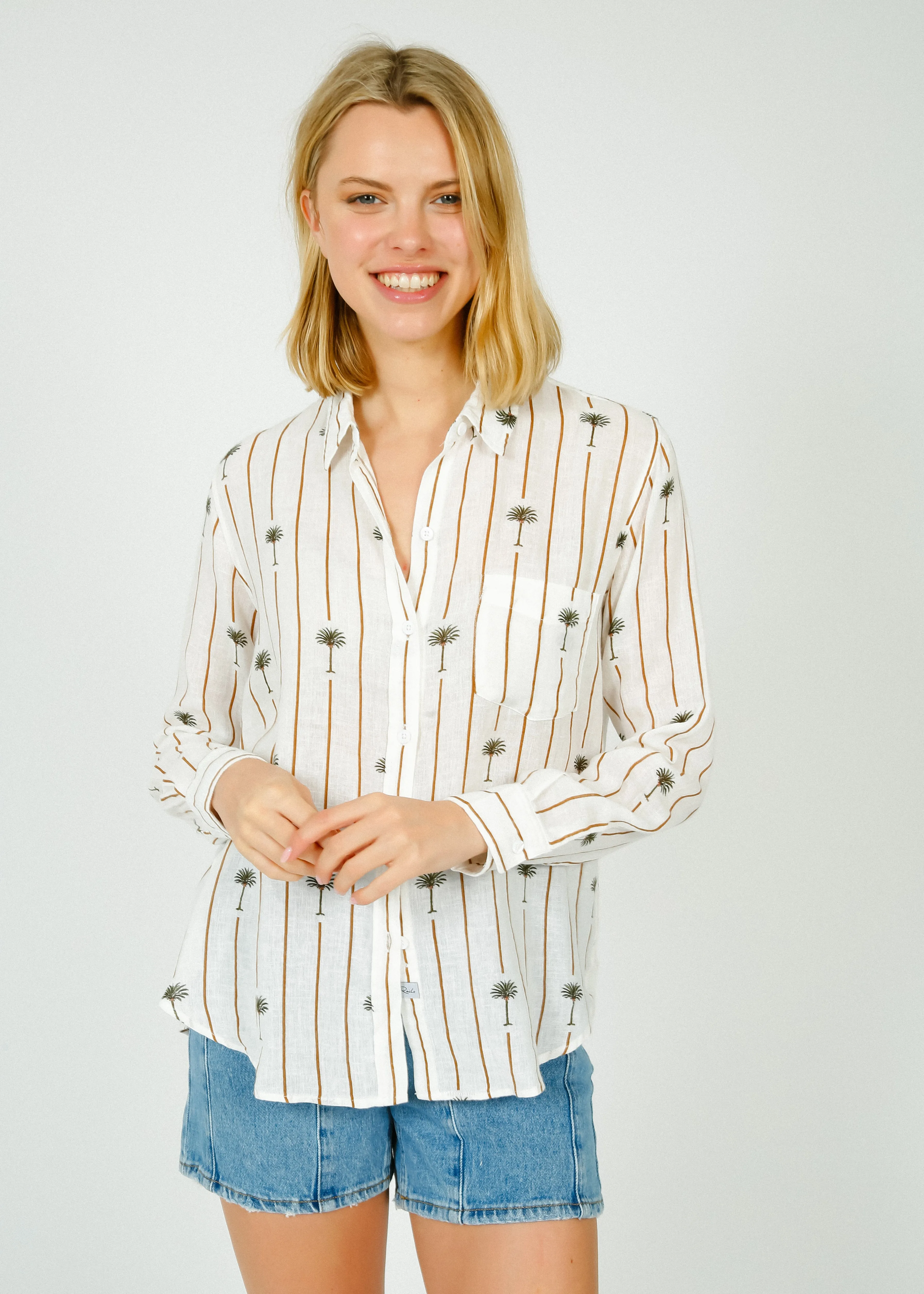 RAILS Charli Shirt in Stripe Palms