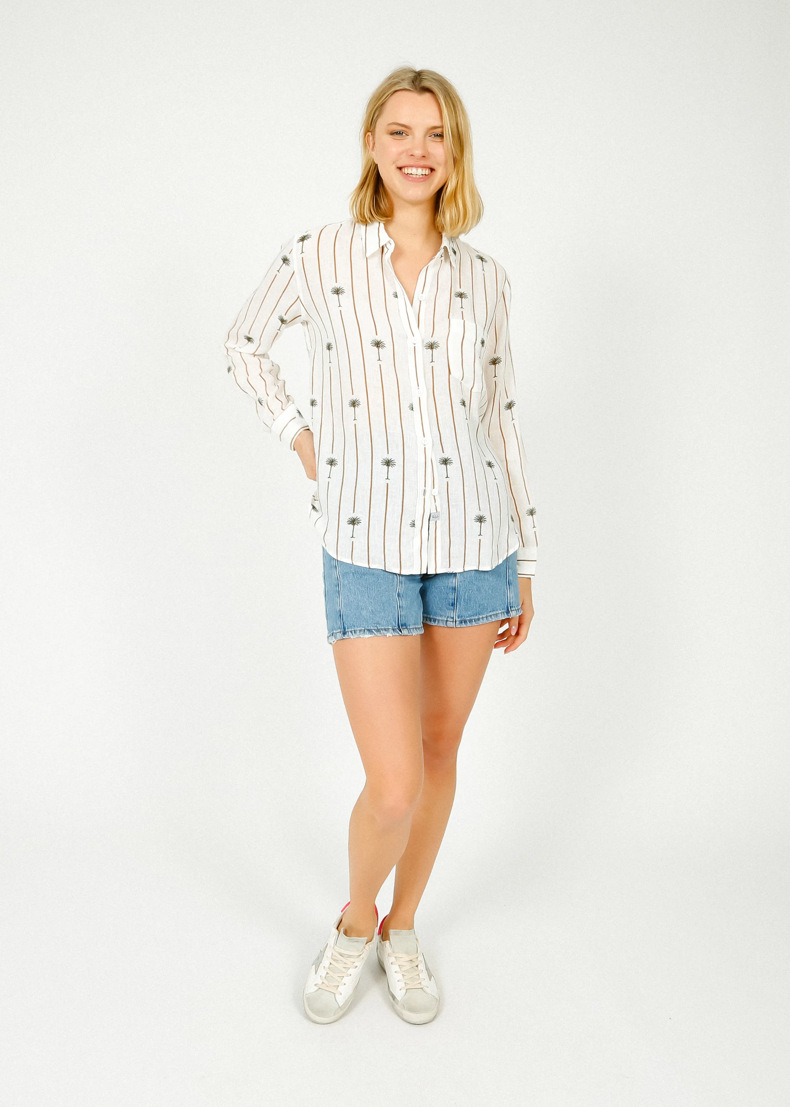 RAILS Charli Shirt in Stripe Palms