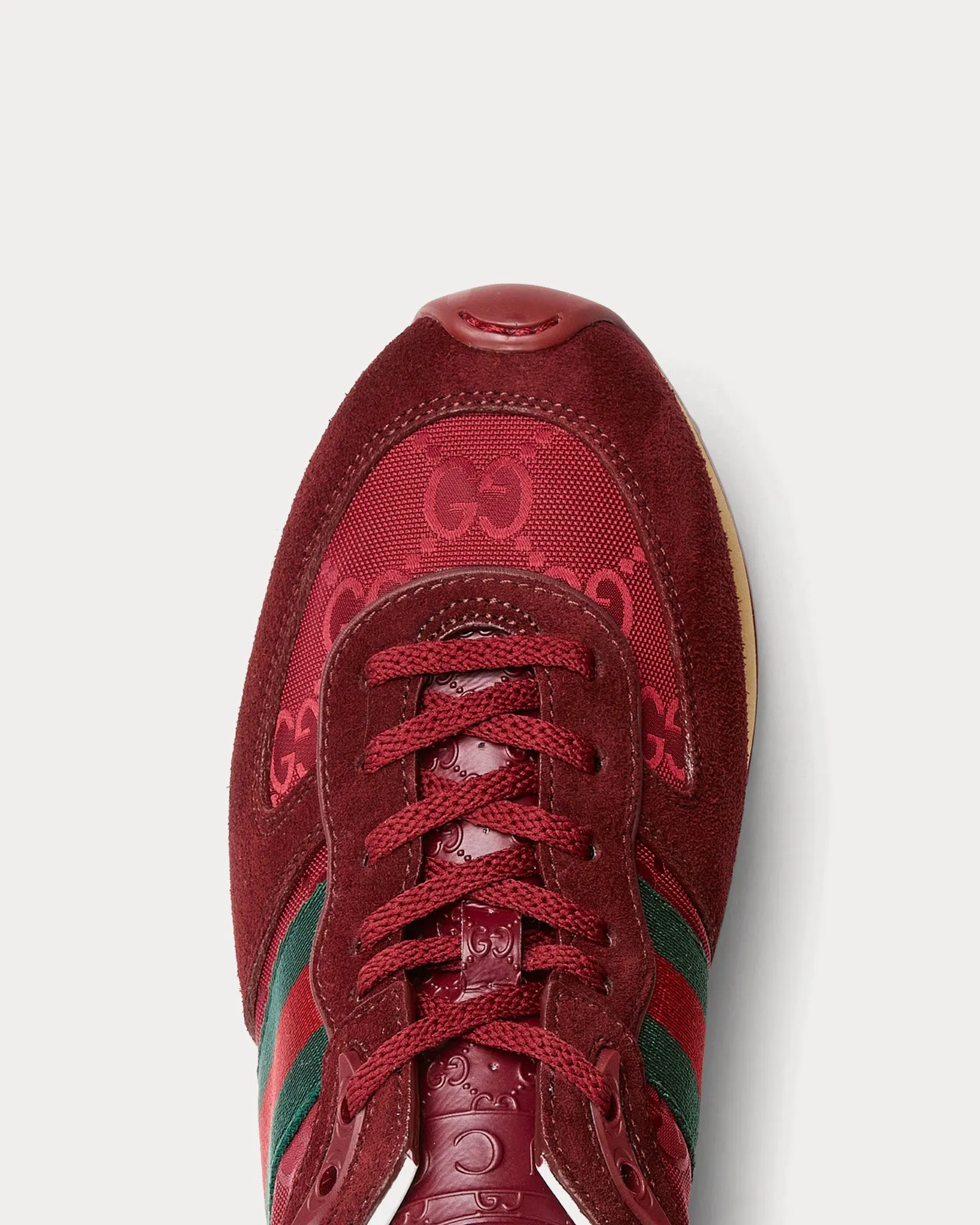 Re-Motion with GG Nylon Gucci Rosso Ancora Red Low Top Sneakers