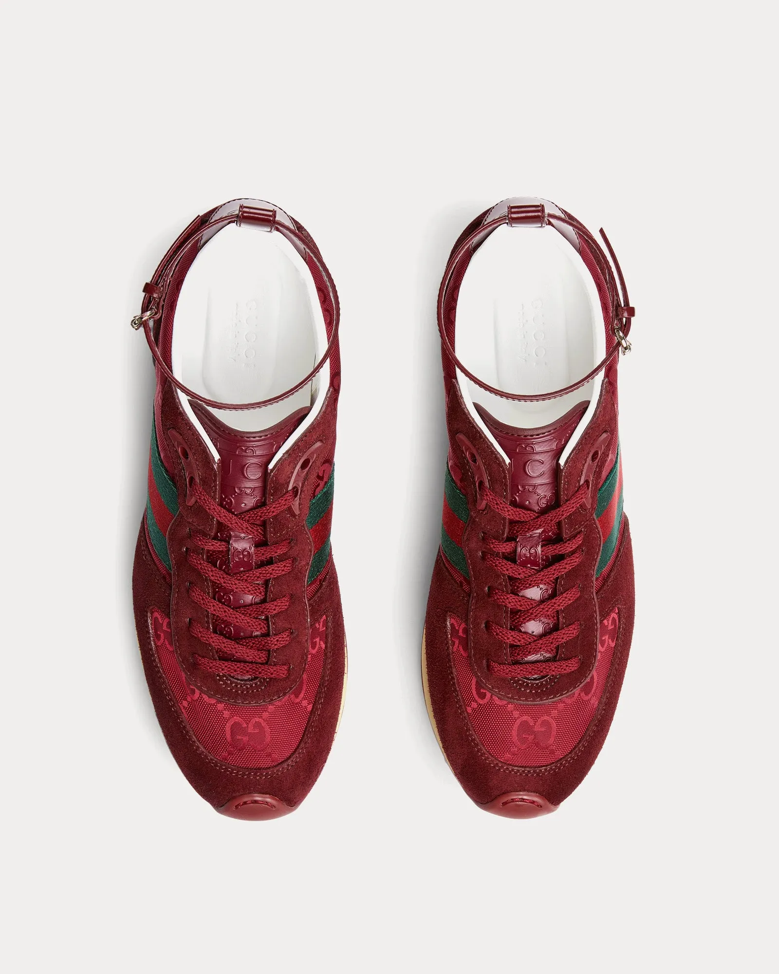 Re-Motion with GG Nylon Gucci Rosso Ancora Red Low Top Sneakers