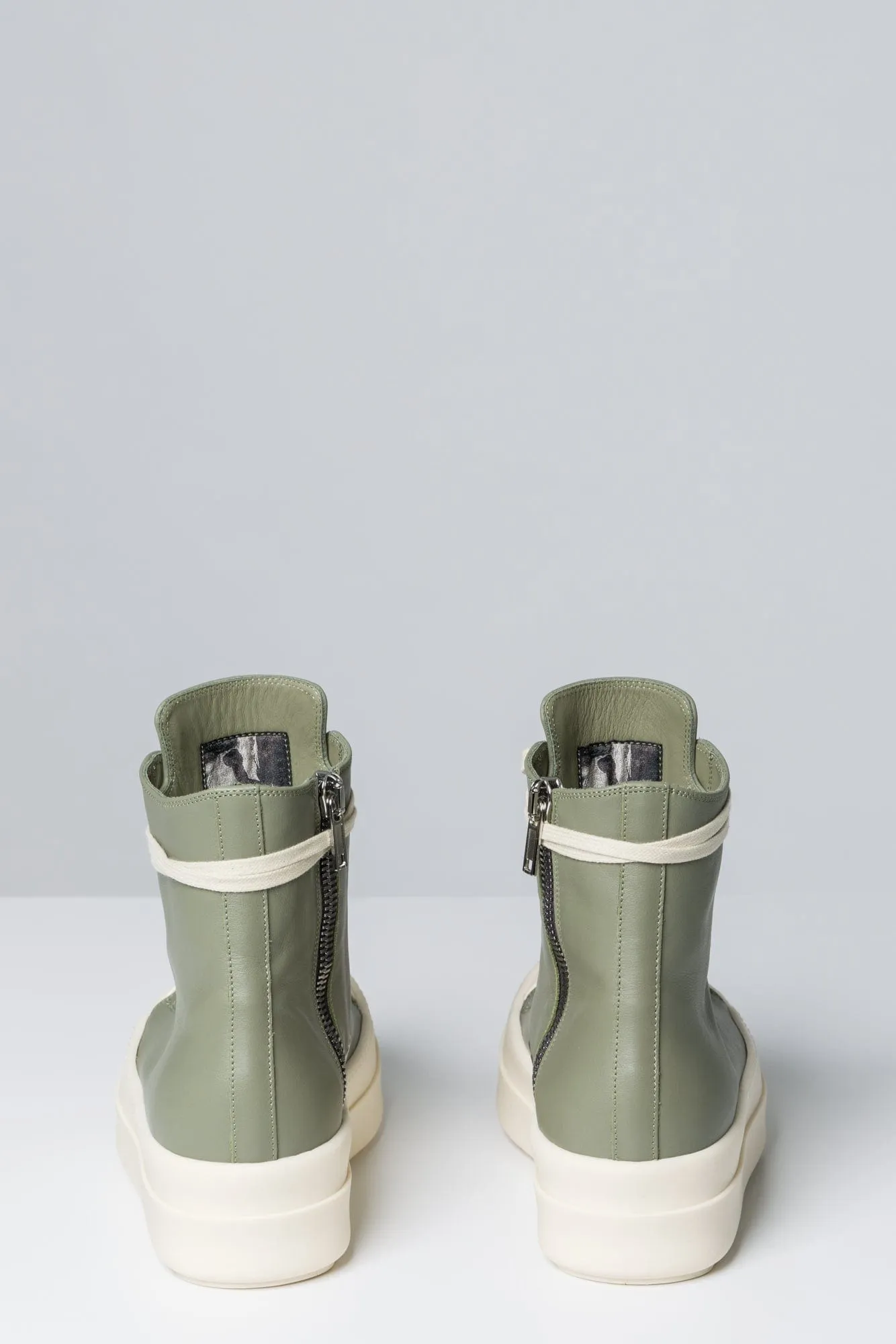 Rick Owens Mega Bumper Sneaks in Celadon and Milk