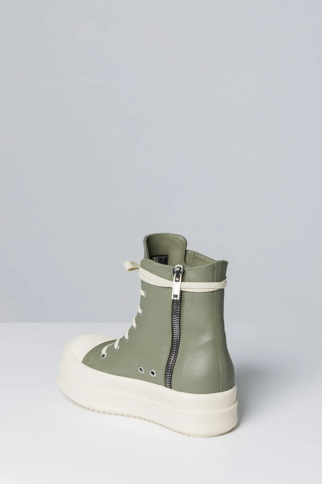 Rick Owens Mega Bumper Sneaks in Celadon and Milk