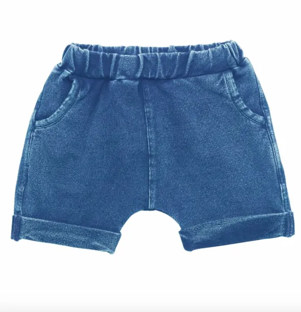 Rock Your Baby - Baby Smash Shorts in Blue Wash (Size 0-3mo)