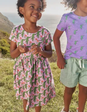 Short Sleeve Fun Jersey Dress-Soft Lavender Crocs