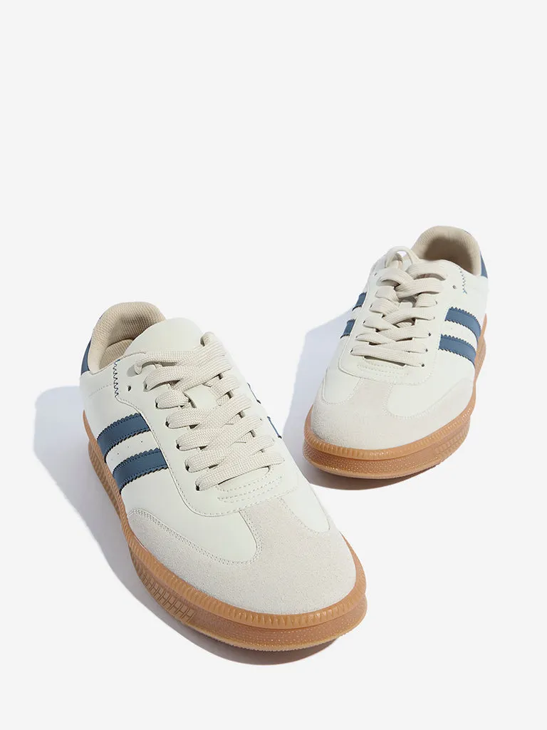 SOLEPLAY Blue Striped Lace-Up Sneakers