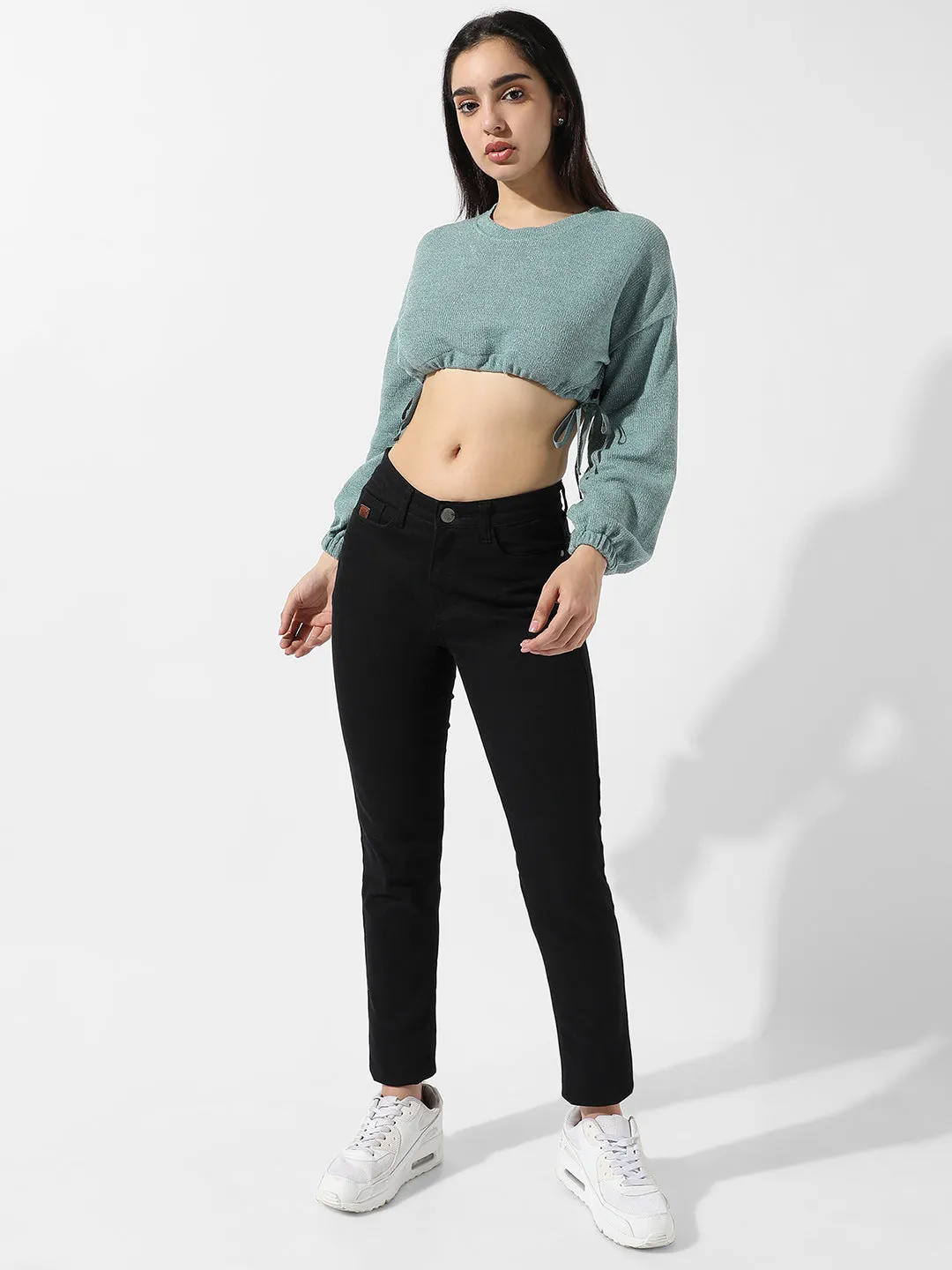 Solid Cinched Crop Top