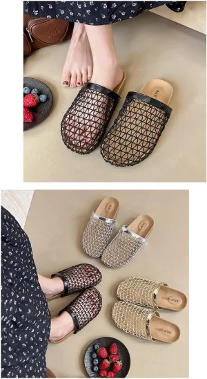 Summer breathable cotton and linen slippers-woven indoor silent bamboo/straw slippers