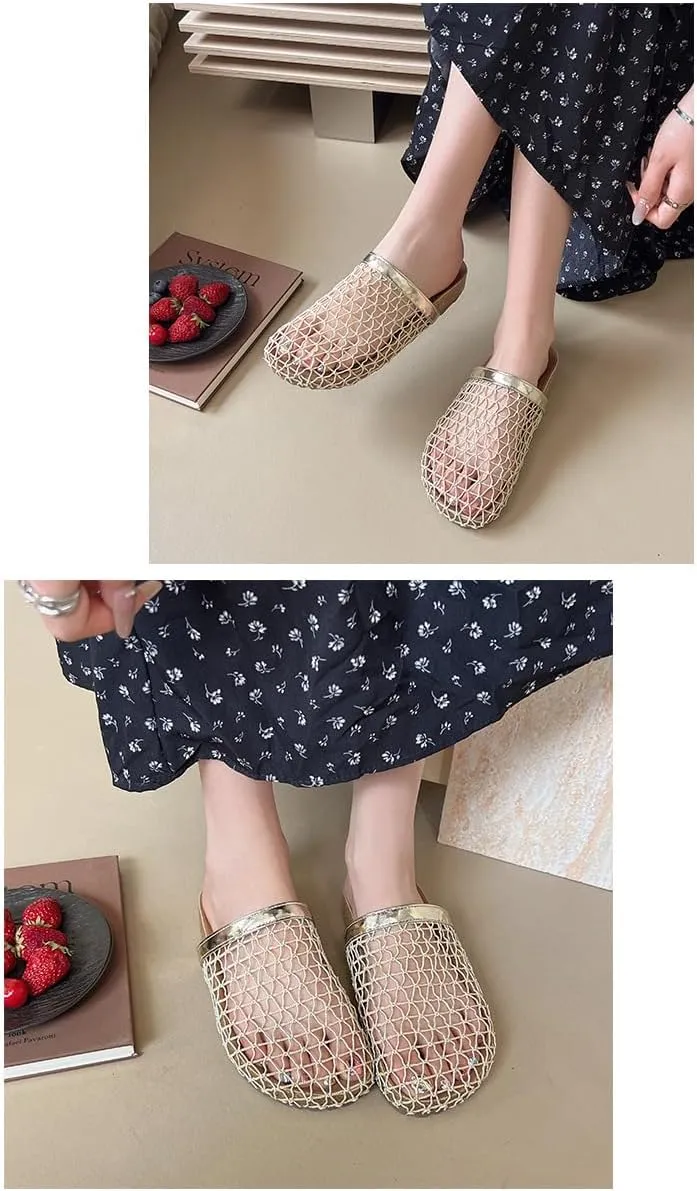 Summer breathable cotton and linen slippers-woven indoor silent bamboo/straw slippers