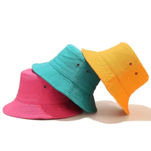 Summer Colorful Cotton Breathable Bucket Hat