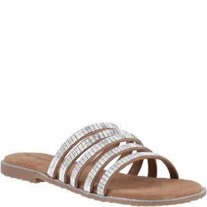 Tan/Silver Paris Slide Sandals