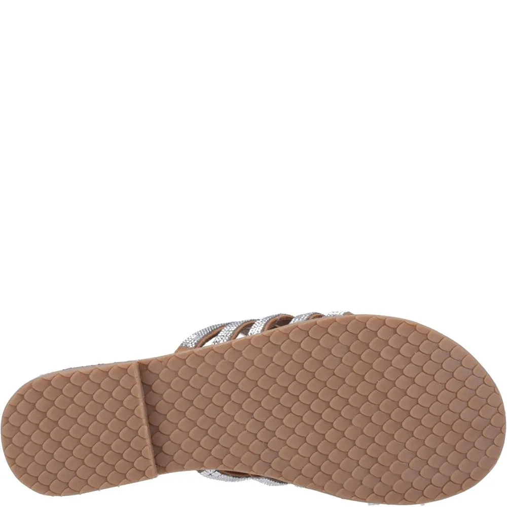 Tan/Silver Paris Slide Sandals