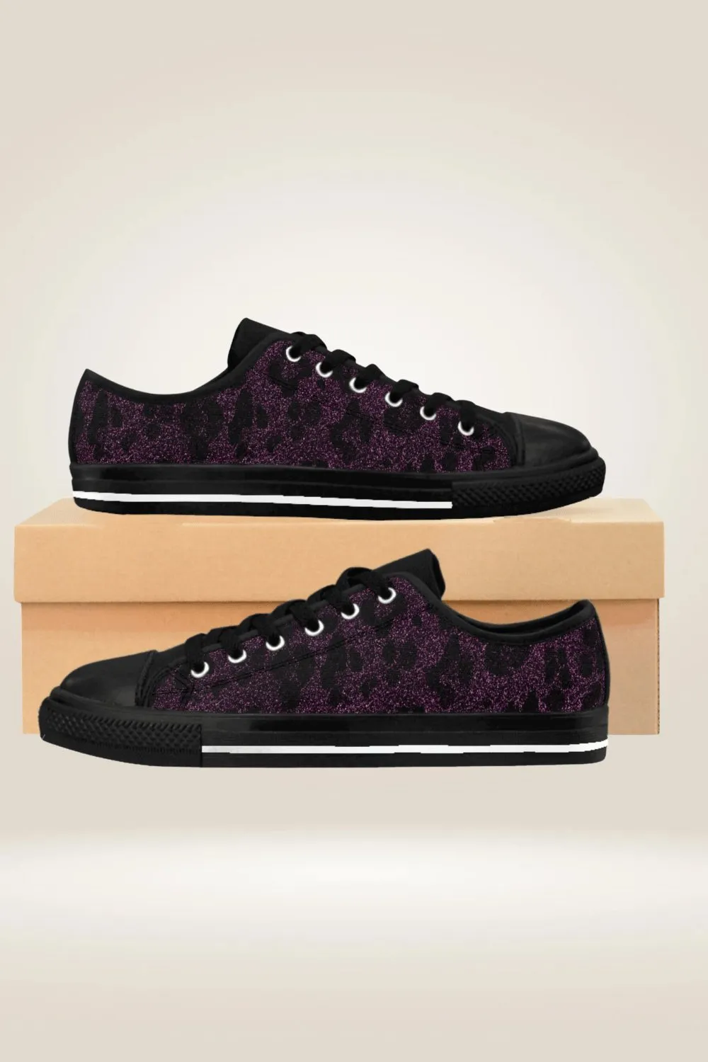TGC Boutique Glitter Black And Purple Sneakers