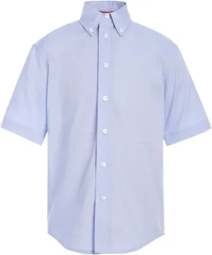 Tommy Hilfiger Girl's Short Sleeve Pinpoint Oxford Collar Shirt, Kids School Uniform Clothes
