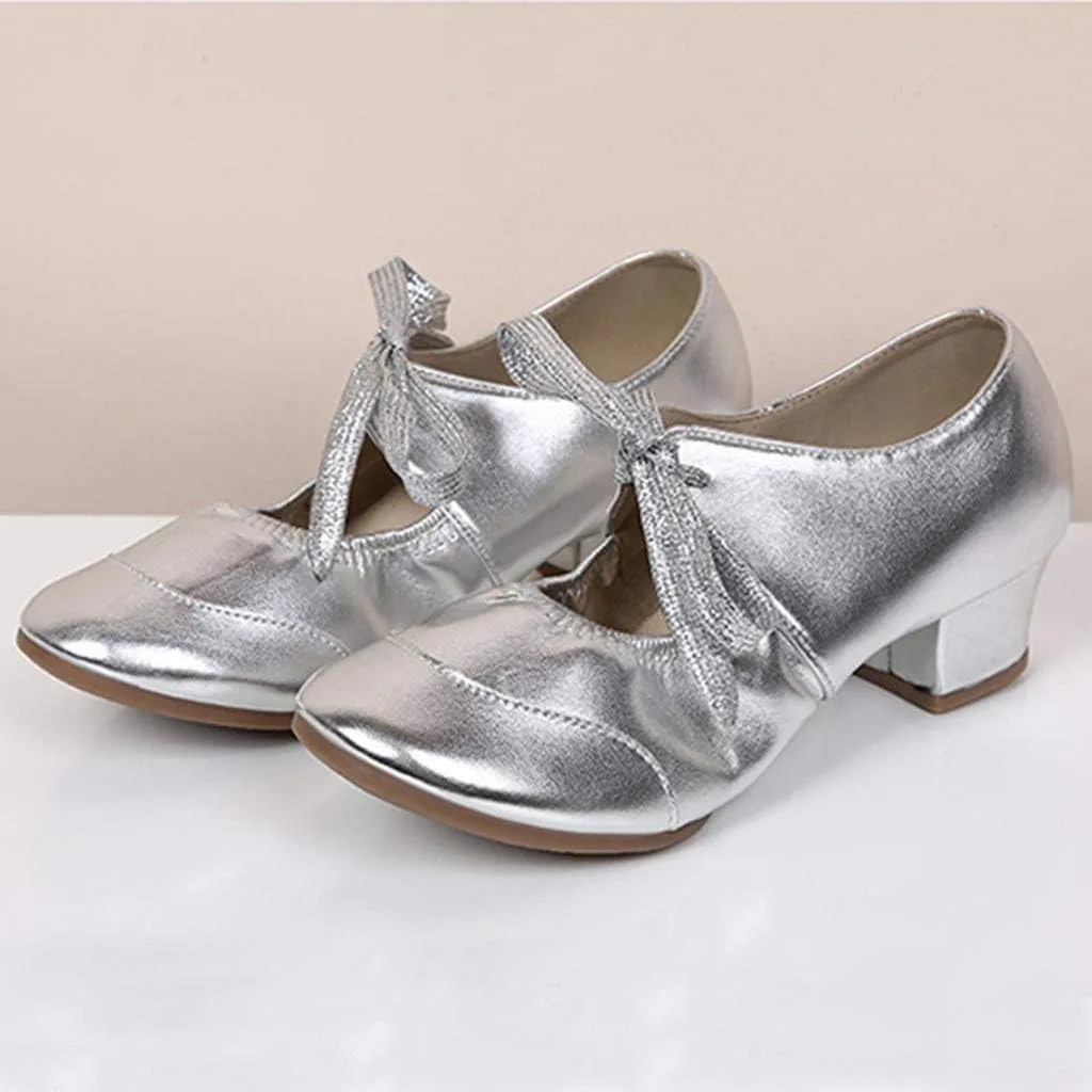 Women Dance Shoes Prom Ballroom Ballet Latin ??????achata Mid Heel Toe Performance Dance Dancing Shoes