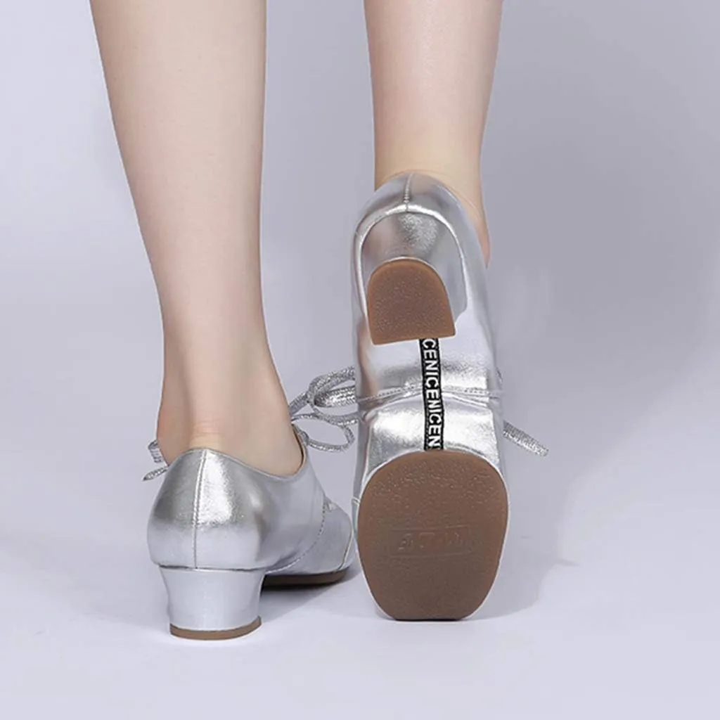Women Dance Shoes Prom Ballroom Ballet Latin ??????achata Mid Heel Toe Performance Dance Dancing Shoes