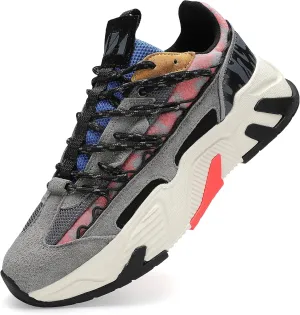 Women's Chunky Platform Sneakers Non Slip Lace-up Walking Workout Sneaker
