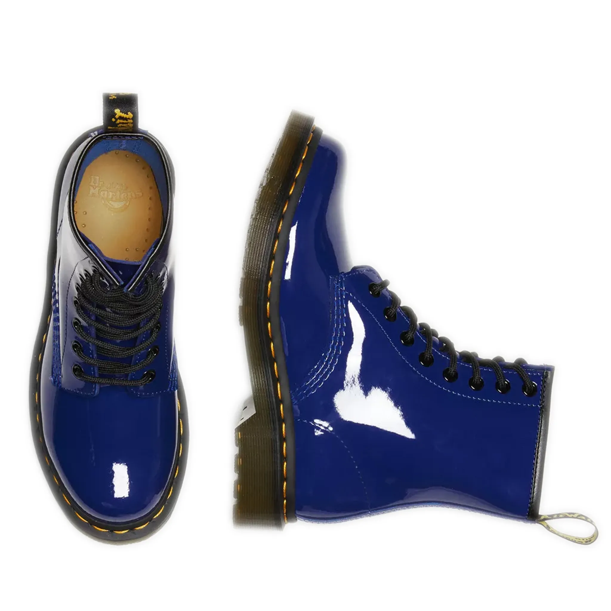 Women's Dr. Martens 1460 Patent Leather Lace Up Boots - Blue Lucido/ Patent Lamper