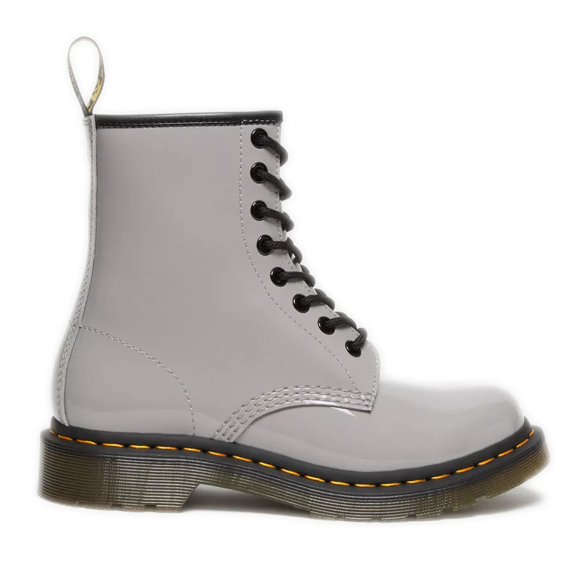 Women's Dr. Martens 1460 Patent Leather Lace Up Boots - Grey Lucido/ Patent Lamper