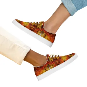Women’s lace-up canvas shoes in the colors of nature