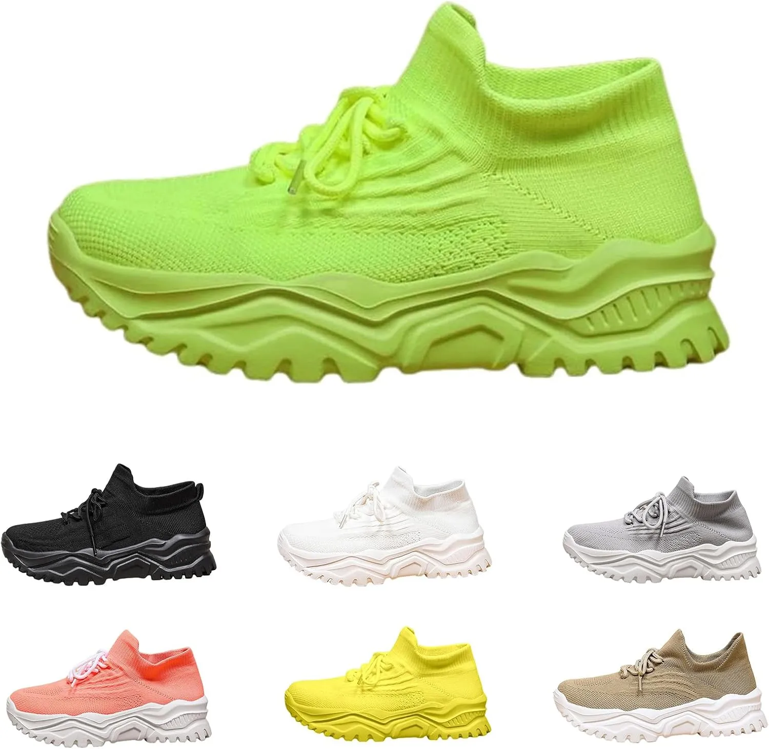 Women's Orthopedic Shoes Comfort Sock Slip-On Shoes Platform Sneakers for Women Lightweight Breathable Flying Woven Mesh Footwear Casual Jogging Workout Non-Slip Gym Sneakers