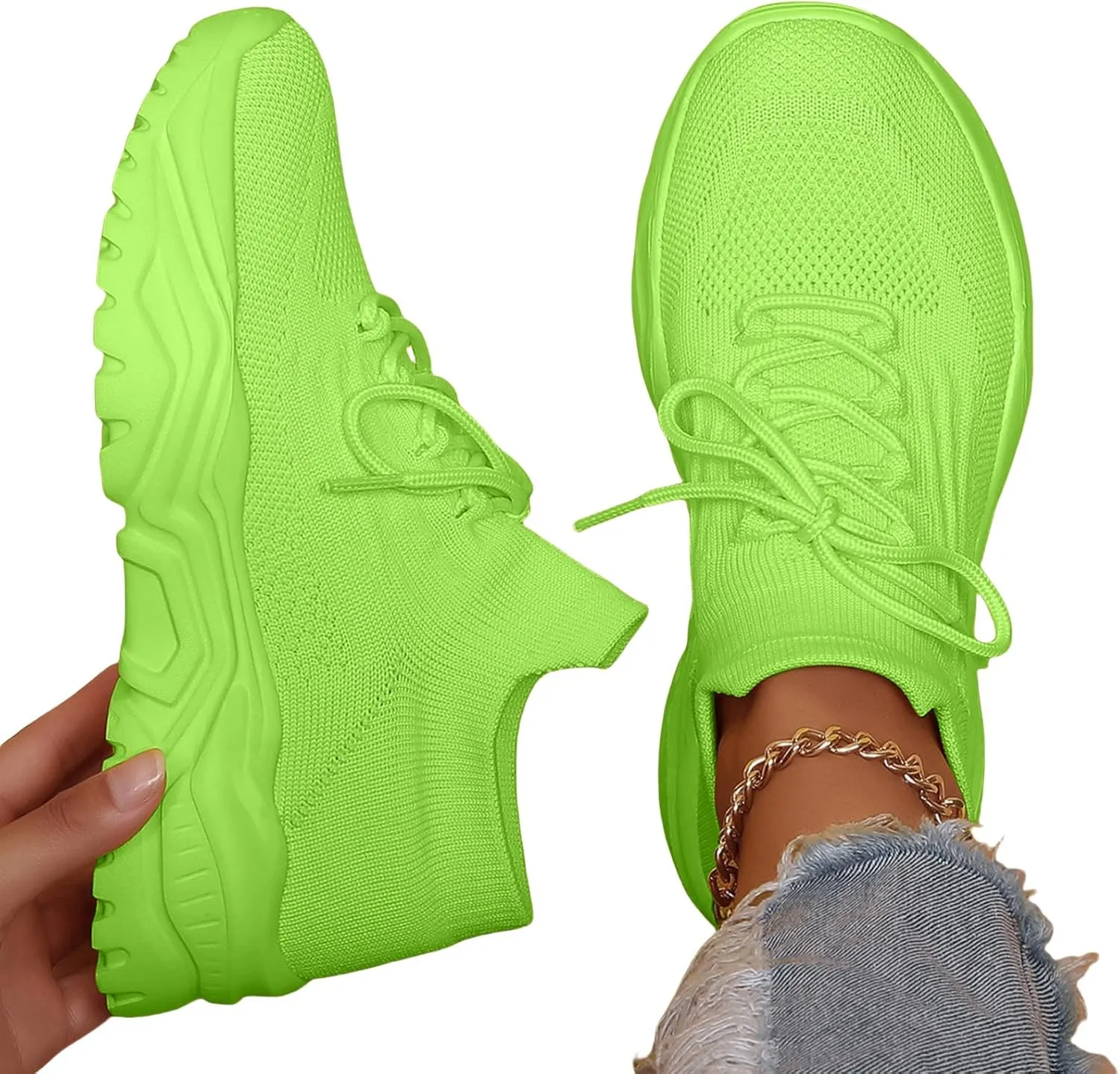 Women's Orthopedic Shoes Comfort Sock Slip-On Shoes Platform Sneakers for Women Lightweight Breathable Flying Woven Mesh Footwear Casual Jogging Workout Non-Slip Gym Sneakers