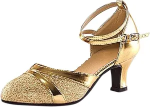 Womens Sandals Size 8 1/2 Women's Ballroom Tango Latin Dancing Shoes Sequins Shoes Social Dance Shoe Wedges Women