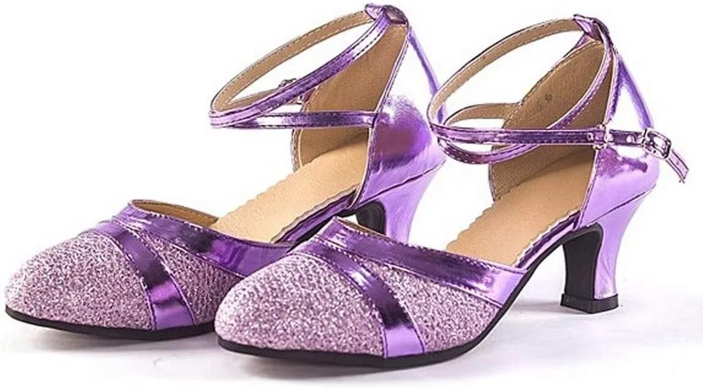 Womens Sandals Size 8 1/2 Women's Ballroom Tango Latin Dancing Shoes Sequins Shoes Social Dance Shoe Wedges Women