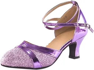 Womens Sandals Size 8 1/2 Women's Ballroom Tango Latin Dancing Shoes Sequins Shoes Social Dance Shoe Wedges Women