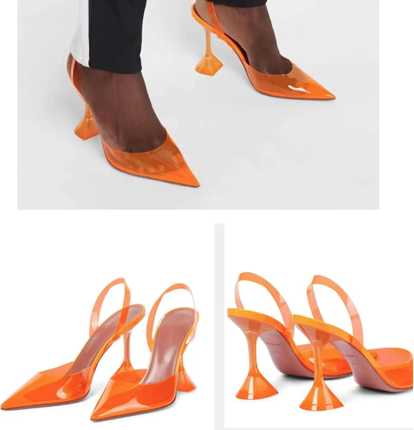 Women's Sexy Pointed Toe Sandals Stiletto High Heels Slip on Mules for Women Summer Fashion Wedding Party Dress Ballroom Dance Shoes Highly Recommend