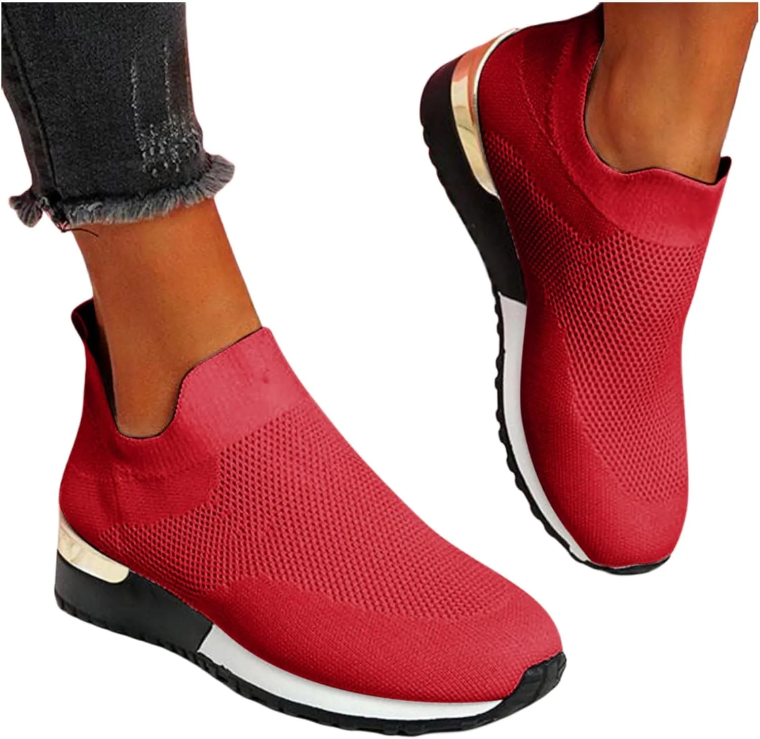 Womens Slip On Walking Shoes Non Slip Running Shoes Breathable Workout Shoes Lightweight Sneakers Comfortable Shoes