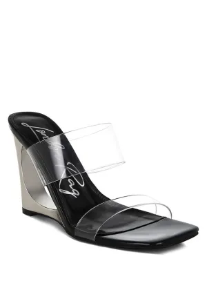 Zelene Fantasy Wedge Heel Clear Sandals